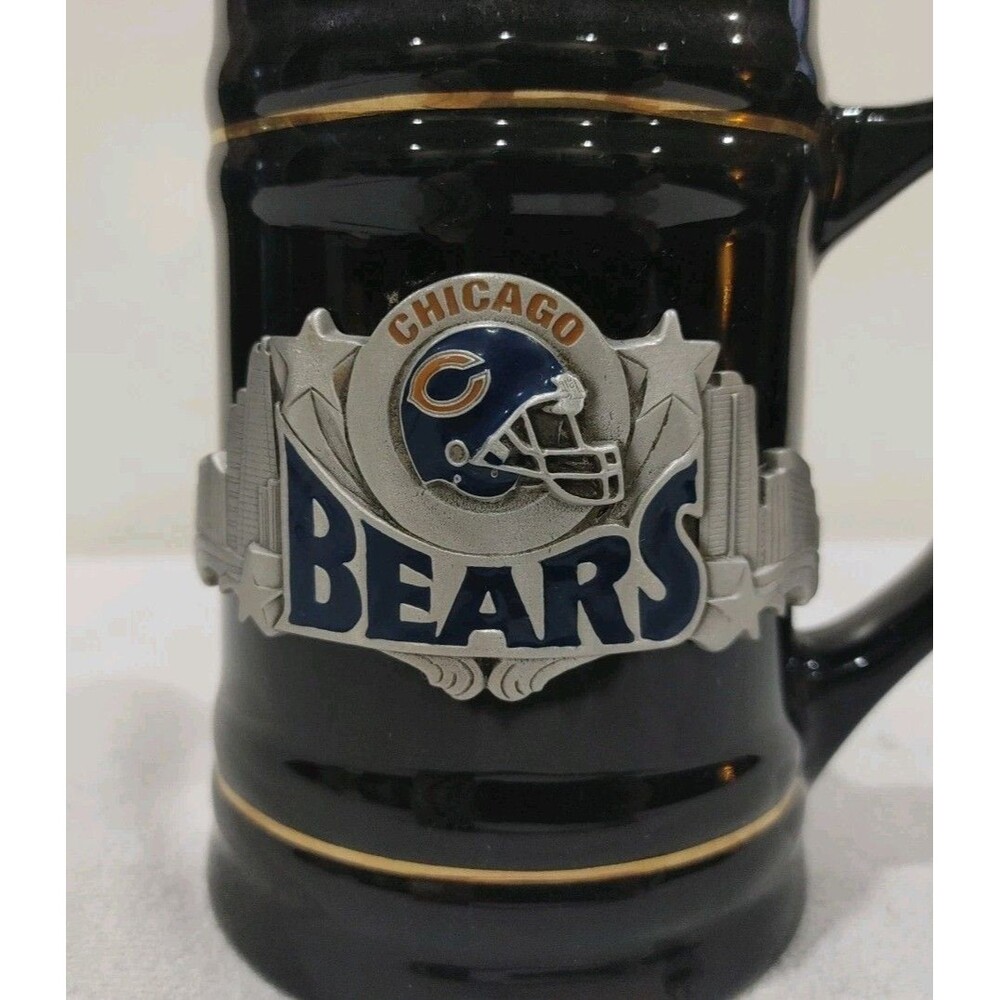 Chicago Bears Ceramic Beer Mug Stein Black - Picture 2 of 8